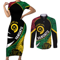 Vanuatu Independence Day Yumi 44 Couples Matching Short Sleeve Bodycon Dress and Long Sleeve Button Shirt