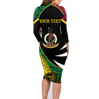Vanuatu Independence Day Yumi 44 Family Matching Long Sleeve Bodycon Dress and Hawaiian Shirt LT7 - Polynesian Pride