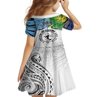 Malampa Fiji Day Family Matching Off The Shoulder Long Sleeve Dress and Hawaiian Shirt Gradient Style LT7 - Polynesian Pride