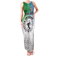 Malampa Fiji Day Family Matching Tank Maxi Dress and Hawaiian Shirt Gradient Style