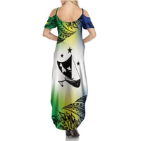 Malampa Day Summer Maxi Dress Emblem Gradient Style LT7 - Polynesian Pride