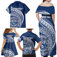 Tonga Queen Salote College Personalized Family Matching Off Shoulder Maxi Dress and Hawaiian Shirt Ngatu Tokelaufeletoa Motifs LT7 - Polynesian Pride