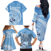 Tonga Apifo'ou Kolisi Personalized Family Matching Off The Shoulder Long Sleeve Dress and Hawaiian Shirt Ngatu Tokelaufeletoa Motifs LT7 - Polynesian Pride