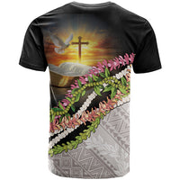 Hawaii Mokihana Mix Pikake Leis Mahalo 'Olelo T Shirt Black LT7 - Polynesian Pride