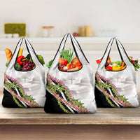 Hawaii Mokihana Mix Pikake Leis Mahalo 'Olelo Grocery Bag White Tapa LT7 3-pack One Size White - Polynesian Pride