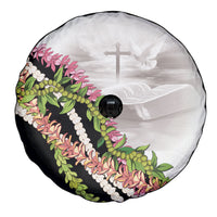 Hawaii Mokihana Mix Pikake Leis Mahalo 'Olelo Spare Tire Cover White Tapa LT7 - Polynesian Pride
