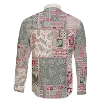 Aloha Hawaii Pastel Christmas Patchwork Family Matching Off The Shoulder Long Sleeve Dress and Hawaiian Shirt Classic Style - Polynesian Pride
