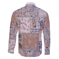Aloha Hawaii Pastel Christmas Patchwork Family Matching Off The Shoulder Long Sleeve Dress and Hawaiian Shirt Rustic Style - Polynesian Pride