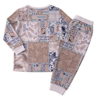 Aloha Hawaii Pastel Christmas Patchwork Christmas Pajama Set Rustic Style - Polynesian Pride
