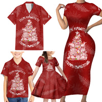New Zealand Christmas Family Matching Short Sleeve Bodycon Dress and Hawaiian Shirt Silver Fern Mix Kiwi Bird Ver02 LT7 - Polynesian Pride