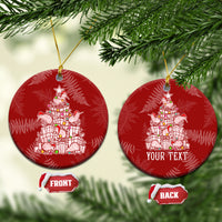 New Zealand Christmas Ceramic Ornament Silver Fern Mix Kiwi Bird Ver02 LT7 Red - Polynesian Pride