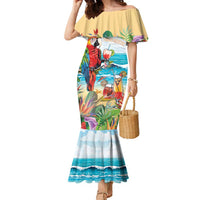 Aloha Hawaii Christmas Family Matching Mermaid Dress and Hawaiian Shirt It's 5 o'clock Somewhere