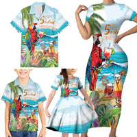 Aloha Hawaii Christmas Family Matching Short Sleeve Bodycon Dress and Hawaiian Shirt It's 5 o'clock Somewhere LT7 - Polynesian Pride