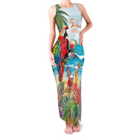 Aloha Hawaii Christmas Family Matching Tank Maxi Dress and Hawaiian Shirt It's 5 o'clock Somewhere