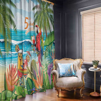 Aloha Hawaii Christmas Window Curtain It's 5 o'clock Somewhere