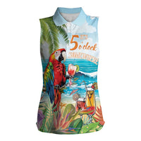 Aloha Hawaii Christmas Women Sleeveless Polo Shirt It's 5 o'clock Somewhere