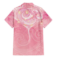 Breast Cancer Awareness Maori Aotearoa Family Matching Mermaid Dress and Hawaiian Shirt Manta Ray - Pink Glaze - Polynesian Pride