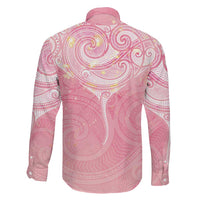 Breast Cancer Awareness Maori Aotearoa Family Matching Mermaid Dress and Hawaiian Shirt Manta Ray - Pink Glaze LT7 - Polynesian Pride