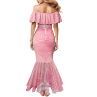Breast Cancer Awareness Maori Aotearoa Family Matching Mermaid Dress and Hawaiian Shirt Manta Ray - Pink Glaze LT7 - Polynesian Pride