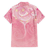 Breast Cancer Awareness Maori Aotearoa Family Matching Tank Maxi Dress and Hawaiian Shirt Manta Ray - Pink Glaze LT7 - Polynesian Pride