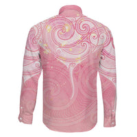 Breast Cancer Awareness Maori Aotearoa Family Matching Tank Maxi Dress and Hawaiian Shirt Manta Ray - Pink Glaze LT7 - Polynesian Pride