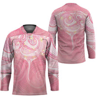 Breast Cancer Awareness Maori Aotearoa Hockey Jersey Manta Ray - Pink Glaze - Polynesian Pride