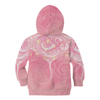 Breast Cancer Awareness Maori Aotearoa Kid Hoodie Manta Ray - Pink Glaze - Polynesian Pride
