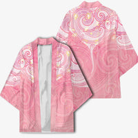 Breast Cancer Awareness Maori Aotearoa Kimono Manta Ray - Pink Glaze - Polynesian Pride