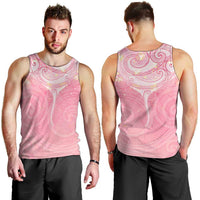 Breast Cancer Awareness Maori Aotearoa Men Tank Top Manta Ray - Pink Glaze - Polynesian Pride
