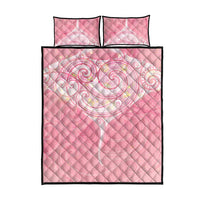 Breast Cancer Awareness Maori Aotearoa Quilt Bed Set Manta Ray - Pink Glaze - Polynesian Pride