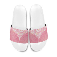 Breast Cancer Awareness Maori Aotearoa Slide Sandals Manta Ray - Pink Glaze - Polynesian Pride