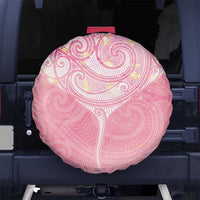 Breast Cancer Awareness Maori Aotearoa Spare Tire Cover Manta Ray - Pink Glaze - Polynesian Pride
