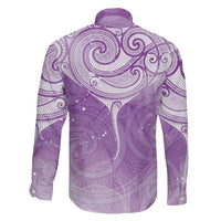 Epilepsy Awareness Maori Aotearoa Family Matching Off Shoulder Short Dress and Hawaiian Shirt Manta Ray - Purple Glaze LT7 - Polynesian Pride