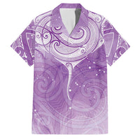 Epilepsy Awareness Maori Aotearoa Family Matching Summer Maxi Dress and Hawaiian Shirt Manta Ray - Purple Glaze LT7 Dad's Shirt - Short Sleeve Purple - Polynesian Pride