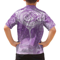 Epilepsy Awareness Maori Aotearoa Hawaiian Shirt Manta Ray - Purple Glaze - Polynesian Pride