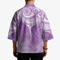 Epilepsy Awareness Maori Aotearoa Kimono Manta Ray - Purple Glaze - Polynesian Pride