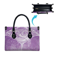 Epilepsy Awareness Maori Aotearoa Leather Bag Manta Ray - Purple Glaze - Polynesian Pride