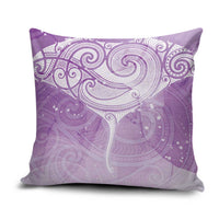 Epilepsy Awareness Maori Aotearoa Pillow Cover Manta Ray - Purple Glaze - Polynesian Pride
