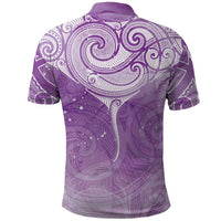 Epilepsy Awareness Maori Aotearoa Polo Shirt Manta Ray - Purple Glaze - Polynesian Pride