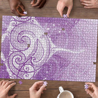 Epilepsy Awareness Maori Aotearoa Puzzle Manta Ray - Purple Glaze - Polynesian Pride