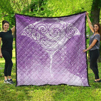 Epilepsy Awareness Maori Aotearoa Quilt Manta Ray - Purple Glaze - Polynesian Pride