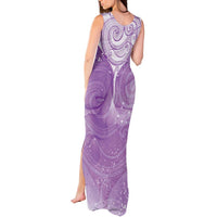 Epilepsy Awareness Maori Aotearoa Tank Maxi Dress Manta Ray - Purple Glaze - Polynesian Pride