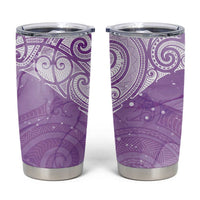 Epilepsy Awareness Maori Aotearoa Tumbler Cup Manta Ray - Purple Glaze - Polynesian Pride