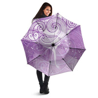 Epilepsy Awareness Maori Aotearoa Umbrella Manta Ray - Purple Glaze - Polynesian Pride