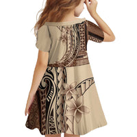 Samoa Siapo Mamanu Family Matching Summer Maxi Dress and Hawaiian Shirt Plumeria Mocha Motifs LT7 - Polynesian Pride