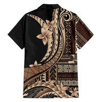 Samoa Siapo Mamanu Family Matching Summer Maxi Dress and Hawaiian Shirt Plumeria Black Motifs LT7 - Polynesian Pride