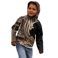 Samoa Siapo Mamanu Kid Hoodie Plumeria Black Motifs