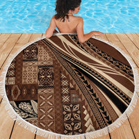 Pasifika Women's Day - Samoa Siapo Malu Tattoo Inspired Beach Blanket Brown