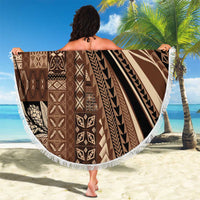 Pasifika Women's Day - Samoa Siapo Malu Tattoo Inspired Beach Blanket Brown