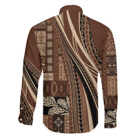 Pasifika Women's Day - Samoa Siapo Malu Tattoo Inspired Family Matching Mermaid Dress and Hawaiian Shirt Brown LT7 - Polynesian Pride